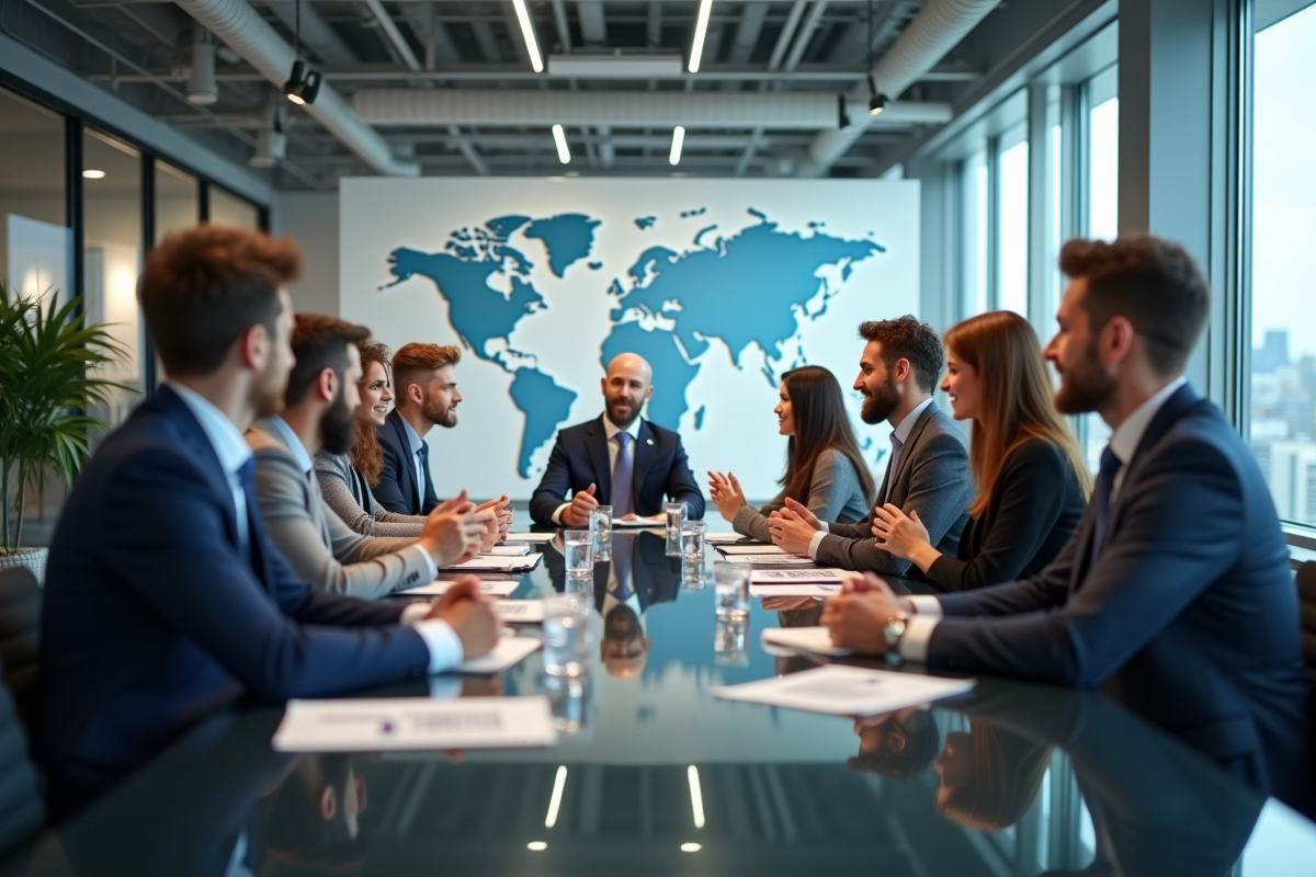 Jeunes professionnels discutant avec un conseiller financier