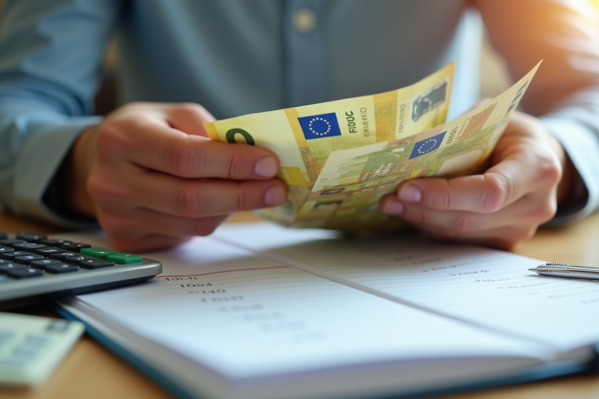 Mains comptant des billets d